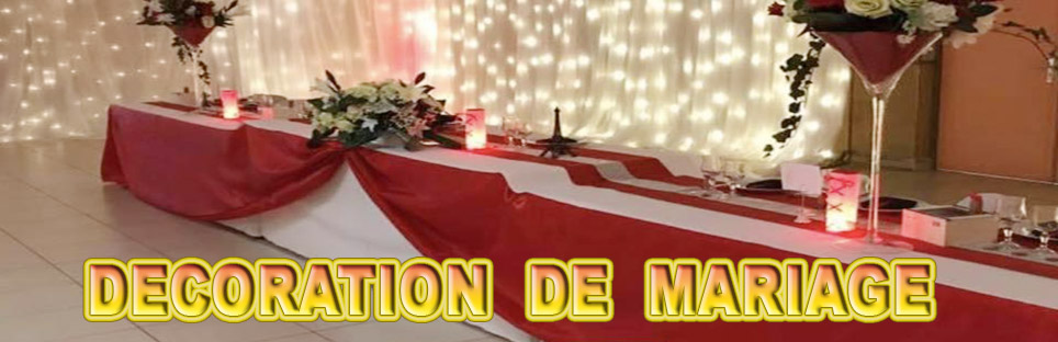 Vous allez vous marier et vous cherchez un décorateur de mariage ?
Nous somme là pour vous et nous vous proposons la prise en charge de votre décoration.
Que vous ayez des pistes de décoration à nous suggérer ou que vous soyez en panne d’inspiration, nous saurons vous accompagner et créer un univers visuel, une ambiance, une harmonie et susciter de l’émotion.
Voilà pourquoi nous mettons notre savoir-faire à votre service pour le plus beau jour de votre vie.

Nous proposons 2 options les formules de décoration et la décoration sur mesure.


FORMULE ESSENTIELLE 14€ par personnes minimum 50 personnes

- les housses de chaises lycra blanc
- les nœuds de chaises lycra couleur au choix
- les nappes tissu blanche rondes ou rectangulaire
- chemin de table satin couleur au choix
- les vases pour centre de tables au choix (martini, soliflore ou chandelier au choix)
- les serviettes en tissus blanc
- ronds de serviette strass
- la pose du décor loué (dans un rayon de 40 km au départ de Saint Just en Chaussée au-delà des frais de 0,70 € seront facturés)

*******************************************************************************
FORMULE ELEGANCE 20€ par personne minimum 50 personnes

- les housses de chaises lycra blanc
- les nœuds de chaises lycra couleur au choix
- les nappes tissu blanche rondes ou rectangulaire
- chemin de table satin couleur au choix ou toile de jute
- les vases pour centre de tables au choix (différent modèle de vases ou chandelier au choix celons notre catalogue)
- les serviettes en tissus blanc
- ronds de serviette strass
- décoration table d'honneur : juponnage blanc, drapé couleur au choix
- 1 rideau lumineux 4m derrière la table d'honneur
- la pose du décor loué (dans un rayon de 40 km au départ de Saint Just en Chaussée au-delà des frais de 0,70 € seront facturés)

*******************************************************************************
FORMULE PRESTIGE 33€ par personne minimum 50 personnes

- mise en place des tables    
- les housses de chaises lycra blanc
- les nœuds de chaises organza, lycra, satin couleur aux choix ou toile de jute
- les nappes tissu blanche rondes ou rectangulaire
- chemin de table satin couleur au choix ou toile de jute
- les vases pour centre de tables au choix (différent modèle de vases ou chandelier au choix celons notre catalogue)
- miroir rond pour mettre sous le vase ou rondin de bois
- la décoration des vases (aux choix celons le vase ou chandelier fleur fraiche ou bougie)
- les serviettes en tissus blanc
- rond de serviette strass, toile de jute ou personnalisé
- décoration table d'honneur : juponnage blanc, drapé couleur au choix
- 1 rideau lumineux 4m derrière la table d'honneur
- décoration de la table du buffet
- décoration de la table des cadeaux
- mise en place de la vaisselle (non fourni)
- la pose du décor loué (dans un rayon de 40 km au départ de Saint Just en Chaussée au-delà des frais de 0,70 € seront facturés)

*******************************************************************************
LES OPTIONS FORMULES

- Menu photophore ou cadre 10€/pièce
- Marque place 1€/pièce
- Ensemble Urnes, livre d'or et stylo personnaliser 120€
- Tenture (sur devis)

*******************************************************************************
DECORATION SUR MESURE
Par ce que vous êtes unique vous désirez une décoration qui vous ressemble !
Vous avez passé 3 semaines sur Pinterest à adorer toutes les idées déco mais vous n'arrivez pas à tout assembler et sélectionner
celles que vous désirez pour votre mariage.
Pas de panique nous réalisons pour vous votre décoration sur mesure.
- Nous étudions votre projet ensemble
- Nous vous fournissons un devis personnalisé
- Nous le modélisons votre décoration pour que vous ayez un aperçu du rendu
- Nous la réalisons le jour j


